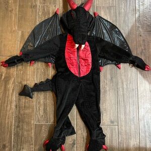 Fierce Dragon Costume for Kids - Black and Red
